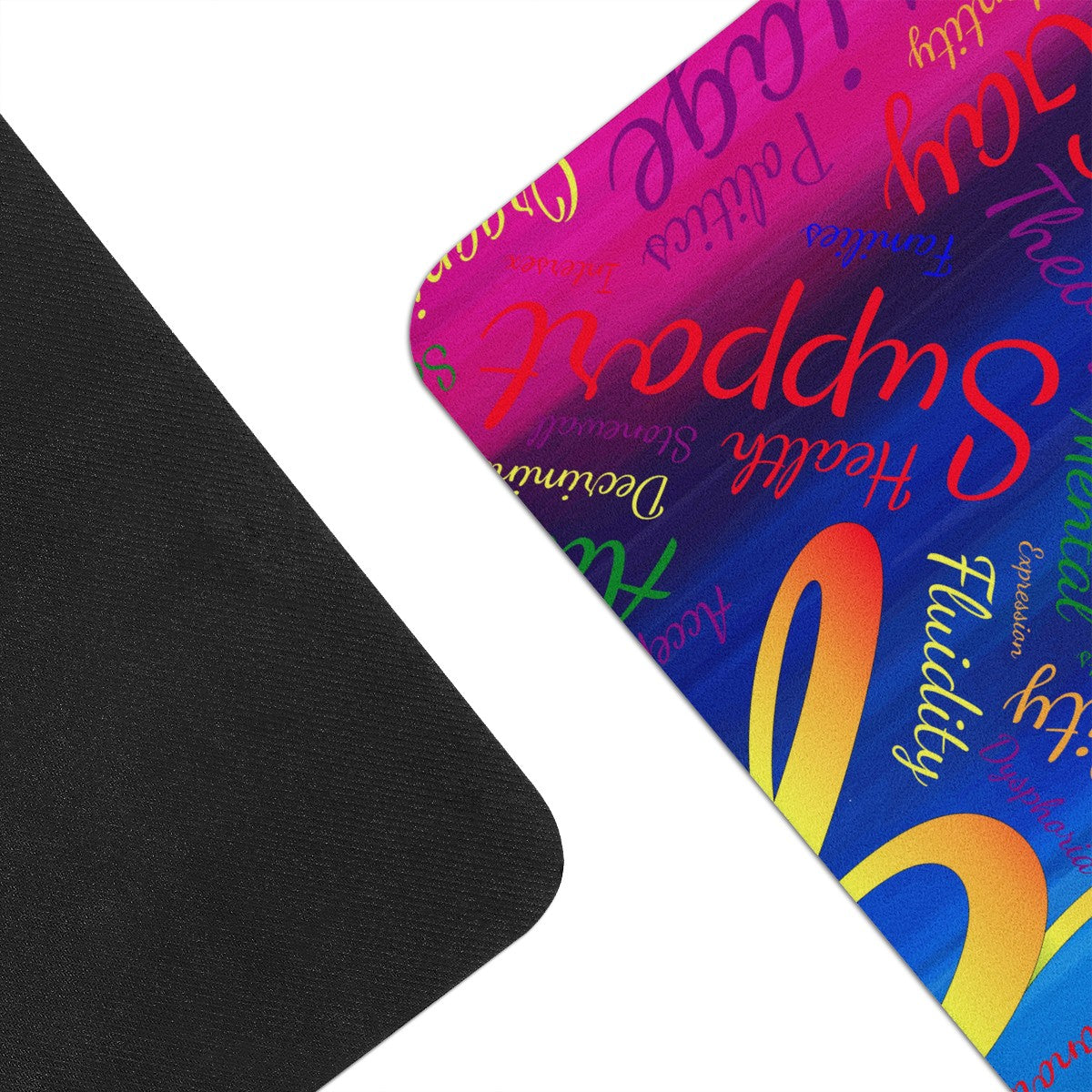 LGBTQ Word Cloud Yoga Mat Women ONESIZE