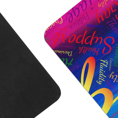 LGBTQ Word Cloud Yoga Mat Women ONESIZE