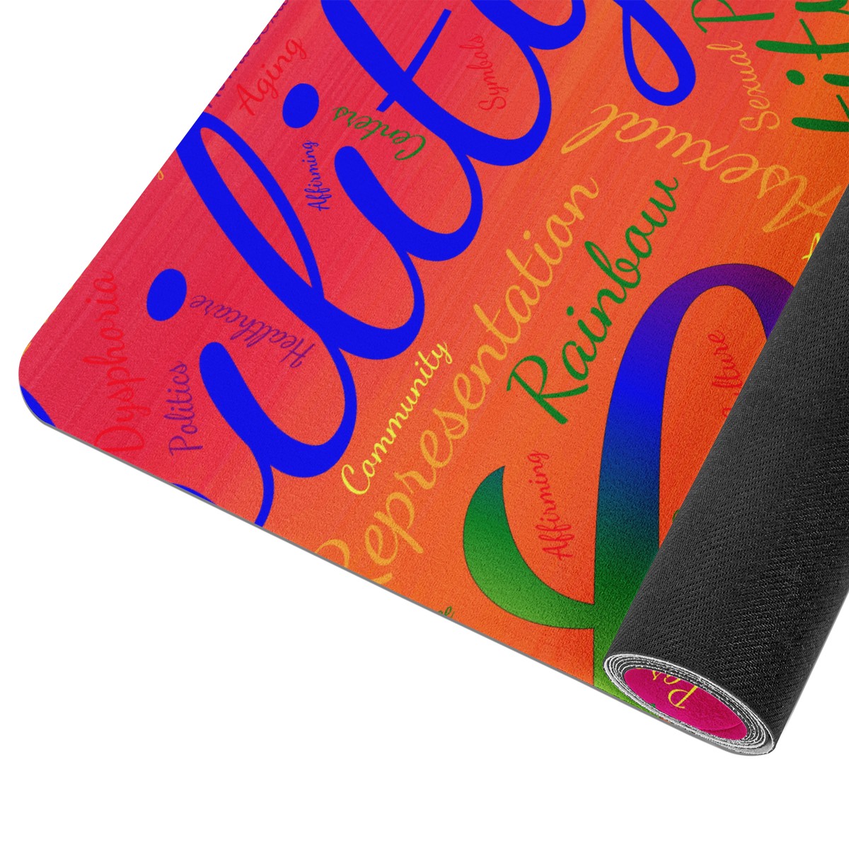 LGBTQ Word Cloud Yoga Mat