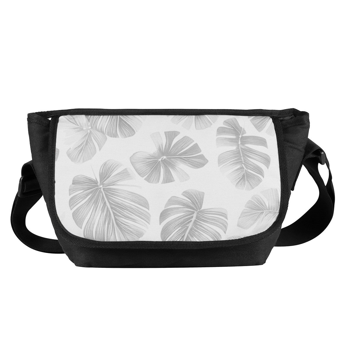 White Monstera Messenger Bags