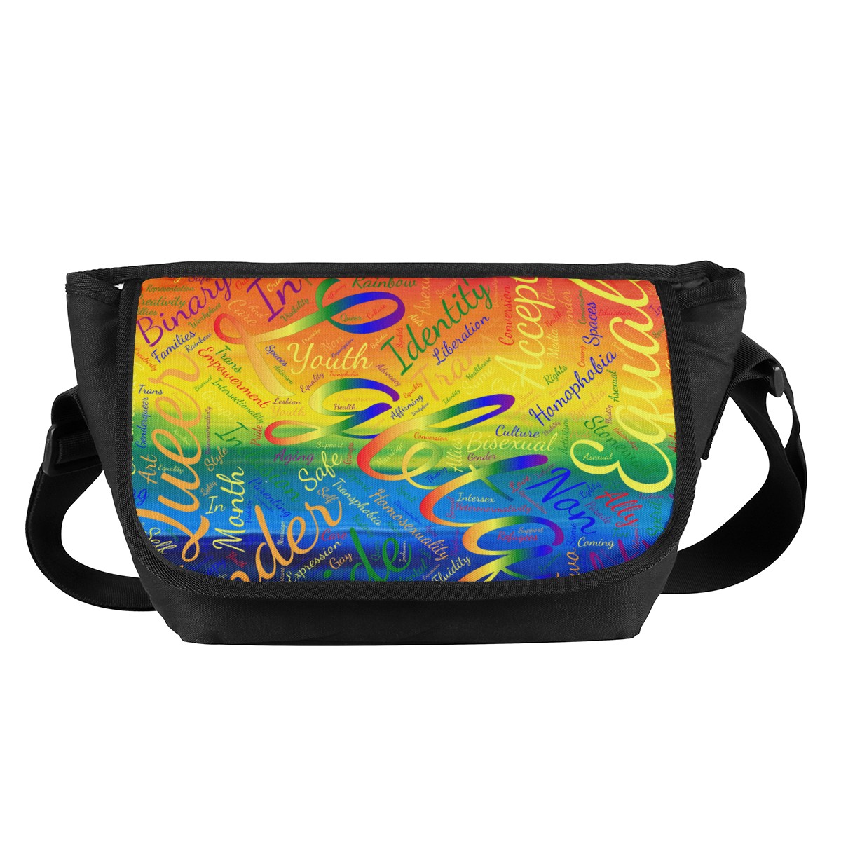 LGBTQ Word Cloud Messenger Bags