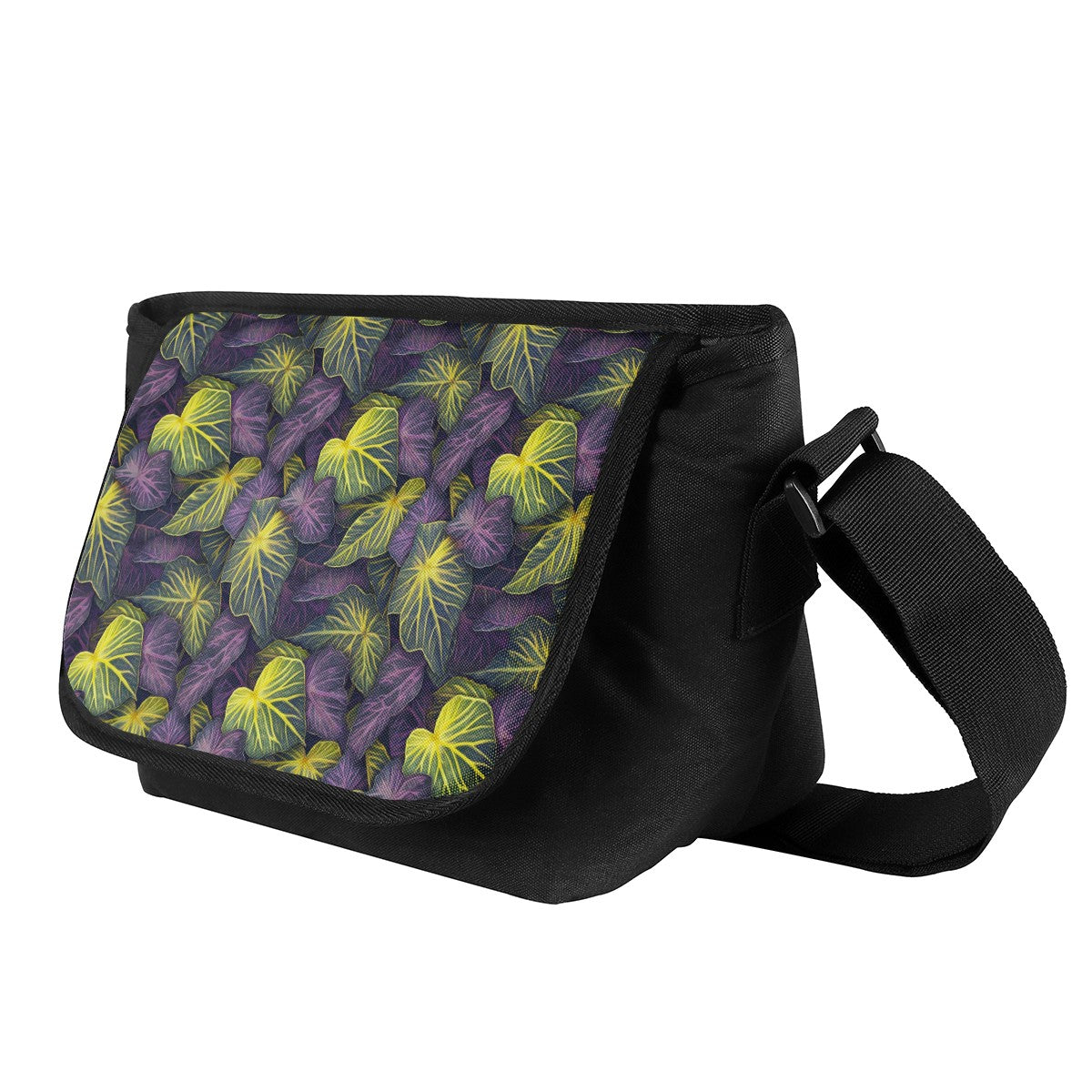 Luxtrini Iridescent Syngonium: Purple and Yellow Messenger Bags