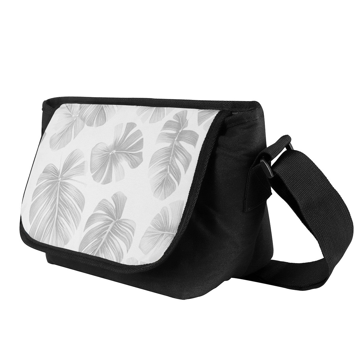 White Monstera Messenger Bags