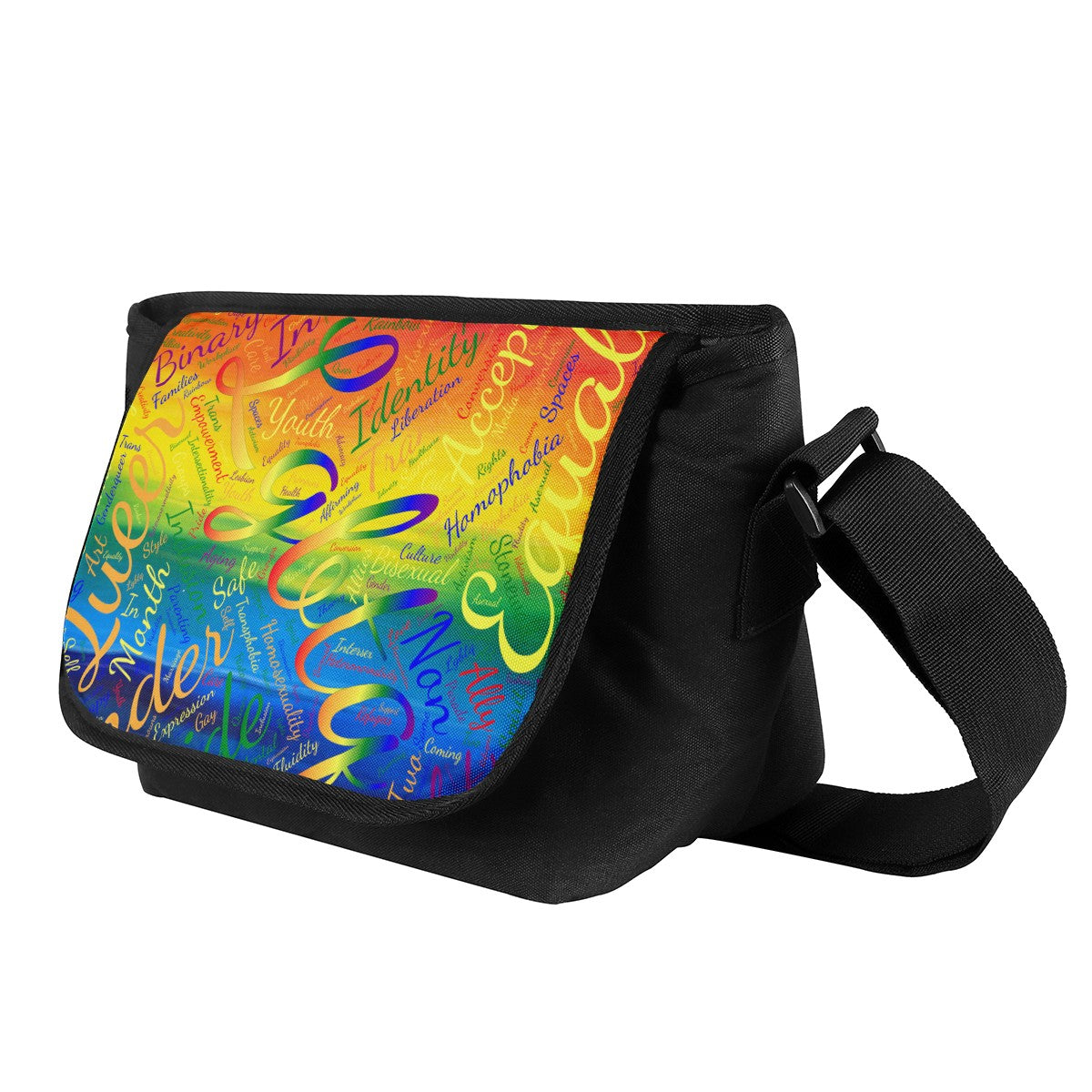 LGBTQ Word Cloud Messenger Bags