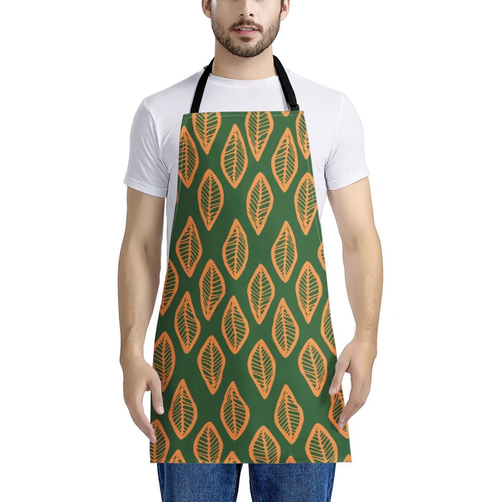 Luxtrini African Mudcloth #16 Green and Orange Apron