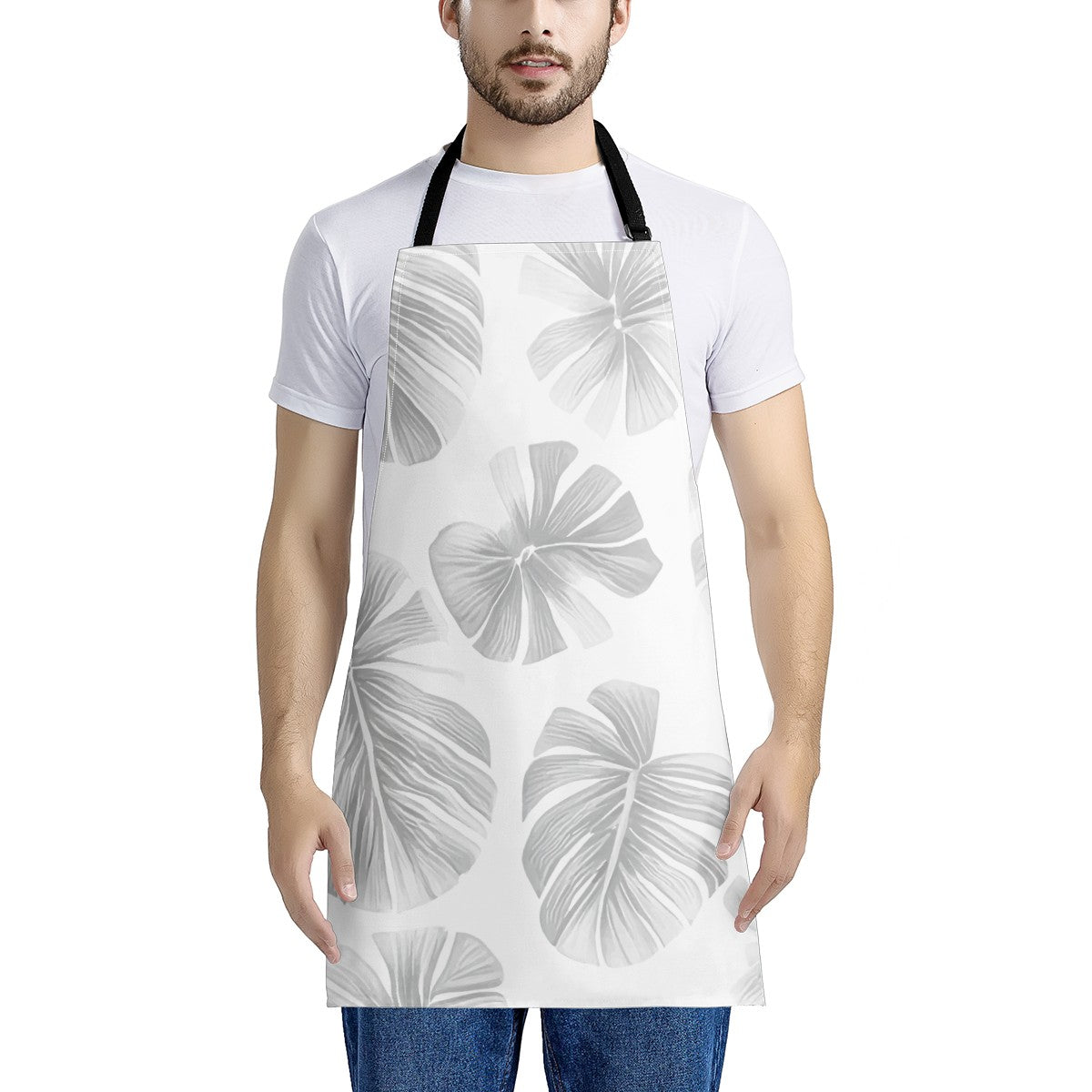 White Monstera Apron