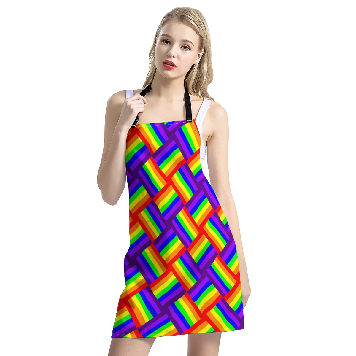 Rainbow Weave Apron ONESIZE Black