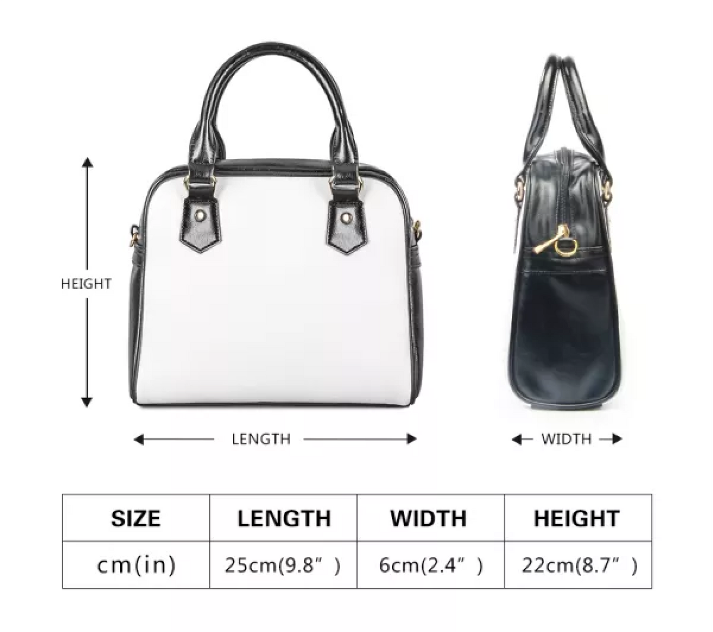 Black and White Croton Shoulder Handbags