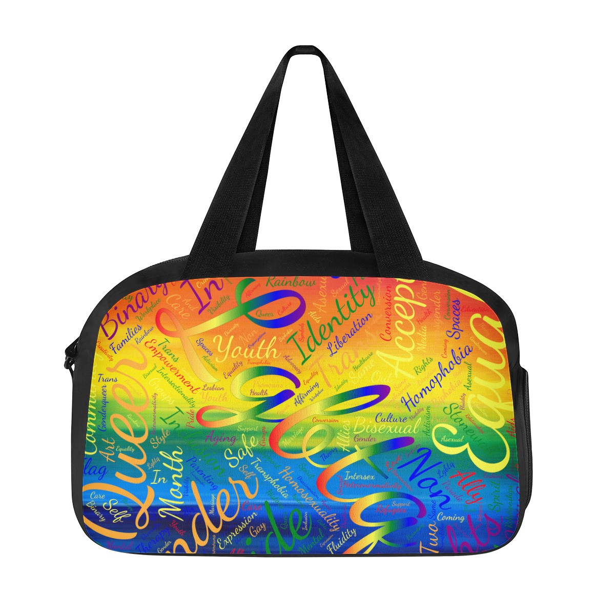 LGBTQ Word Cloud Travel Luggage Bag