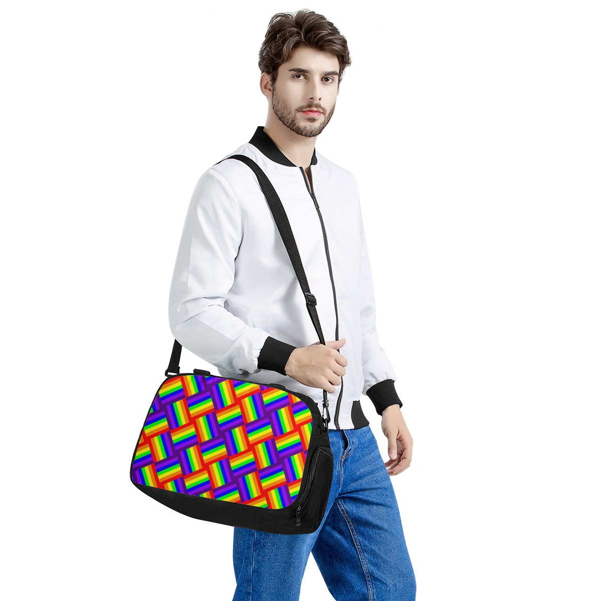 Rainbow Weave Travel Luggage Bag