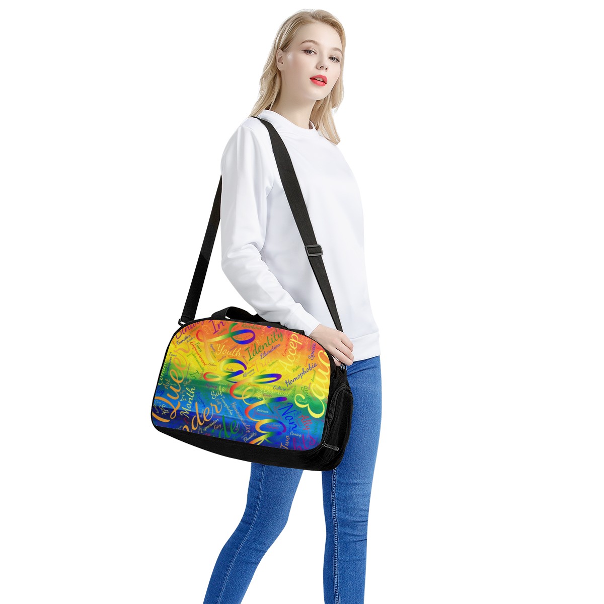 LGBTQ Word Cloud Travel Luggage Bag