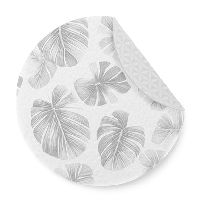 White Monstera 6 Pieces Cup Mats Set