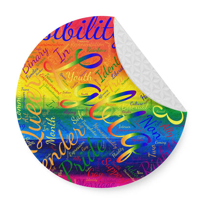LGBTQ Word Cloud 6 Pieces Cup Mats Set Universal ONESIZE