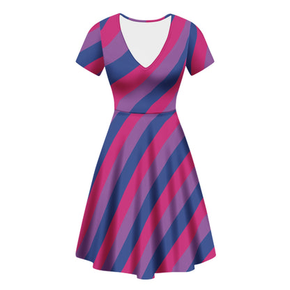 Bisexual Pride Women Ruffle Bottom Dress