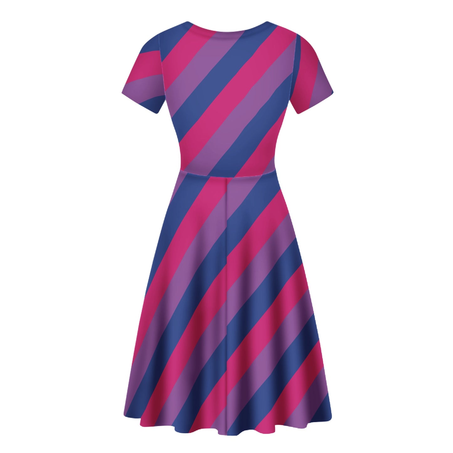 Bisexual Pride Women Scoop Neck Ruffle Dress