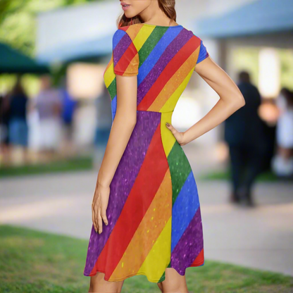 LGBTQ Rainbow Plus Size Women's Dress for Bisexual Pride Events