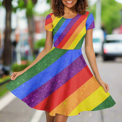 LGBTQ Rainbow Plus Size Women's Dress for Bisexual Pride Events