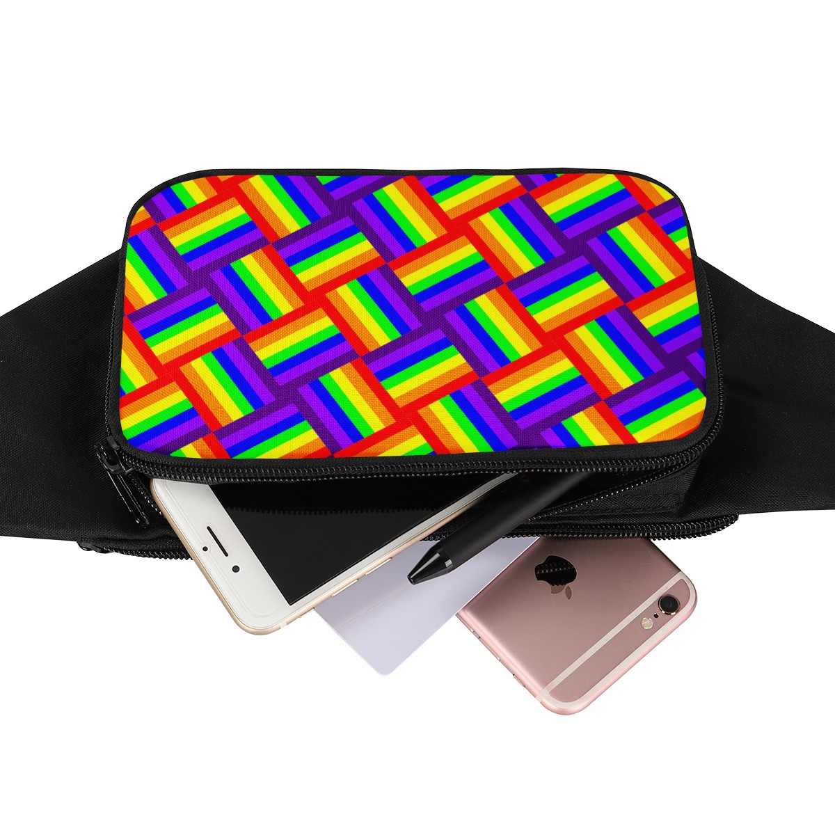 Rainbow Weave Waist Bags