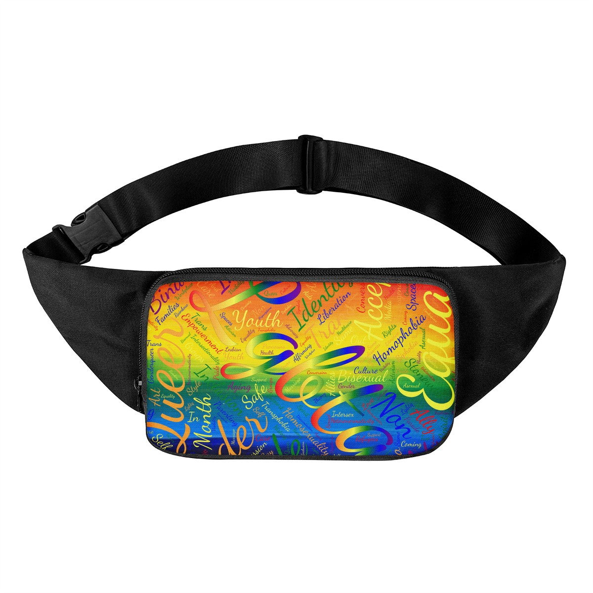 LGBTQ Word Cloud Waist Bags