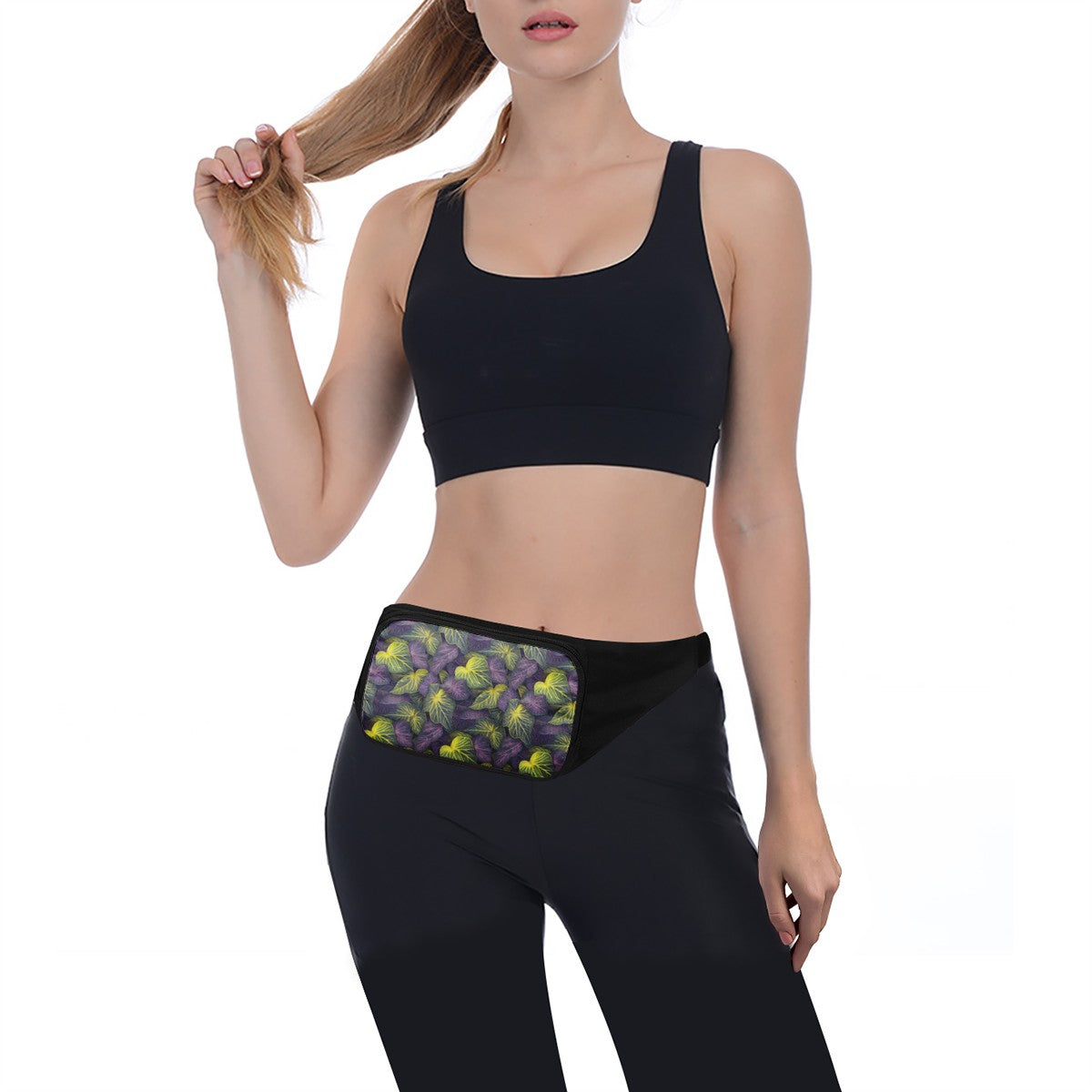 Luxtrini Iridescent Syngonium: Purple and Yellow Waist Bags