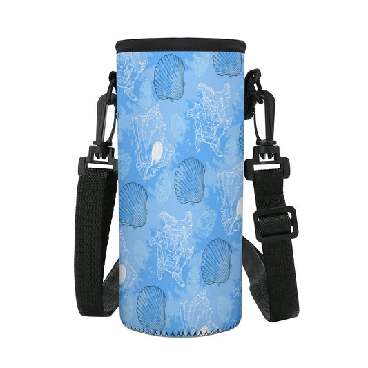 Blue Seashell Ocean Small Water Bottle Carrier Bag