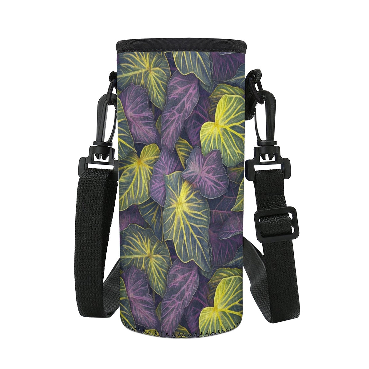 Luxtrini Iridescent Syngonium: Purple and Yellow S Water Bottle Carrier Bag