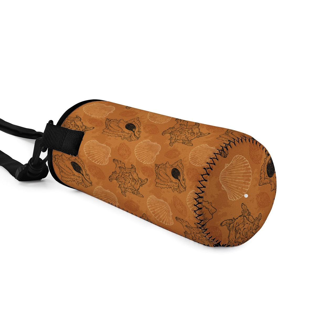 Sea Shell Ocean Design in Orange Small Water Bottle Carrier Bag