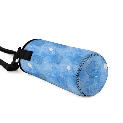 Blue Seashell Ocean Small Water Bottle Carrier Bag