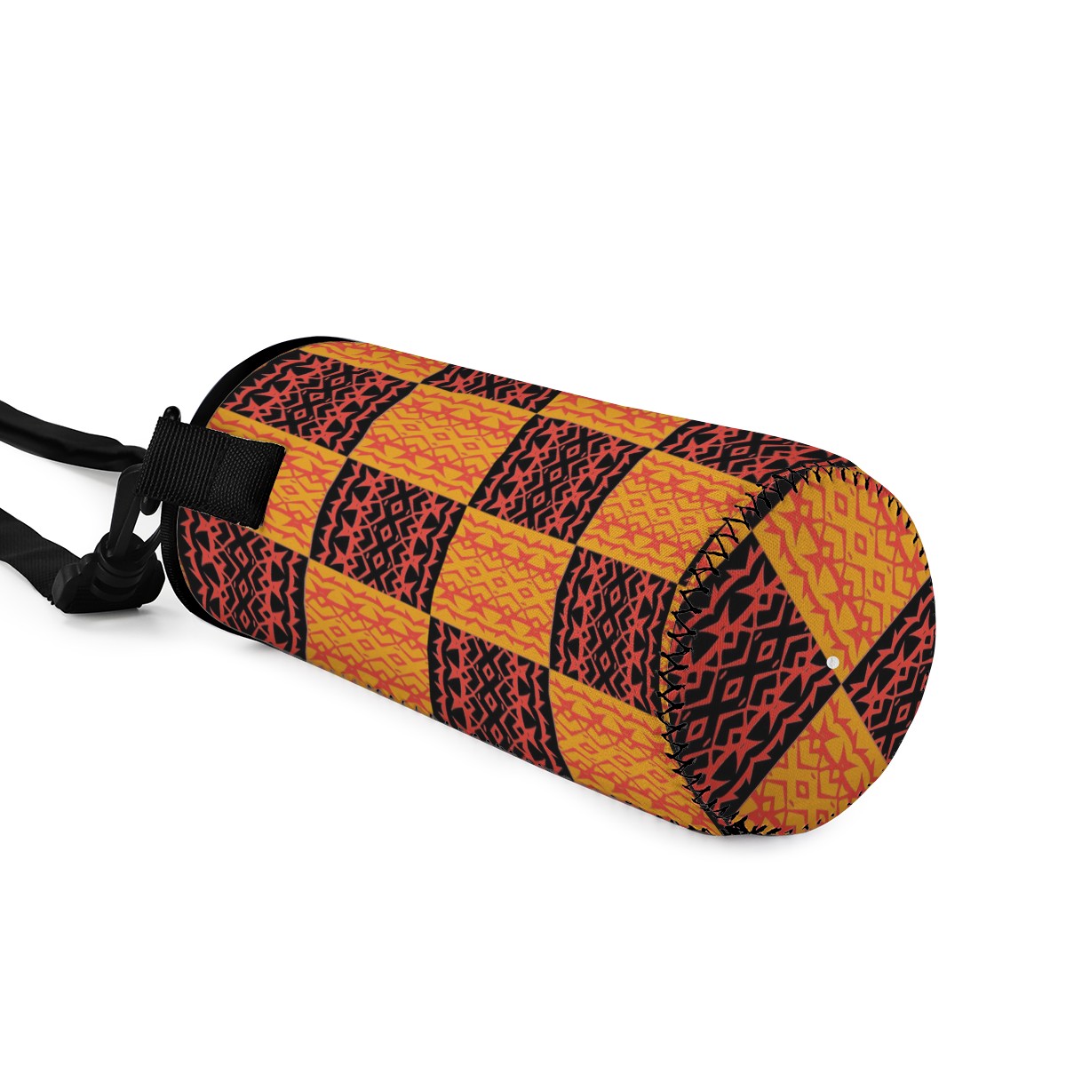 Black and Orange Tribal Design - Small Water Bottle Carrier Bag