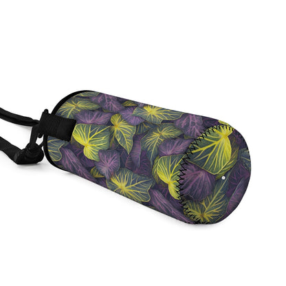 Luxtrini Iridescent Syngonium: Purple and Yellow S Water Bottle Carrier Bag