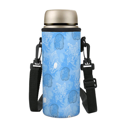 Blue Seashell Ocean Small Water Bottle Carrier Bag