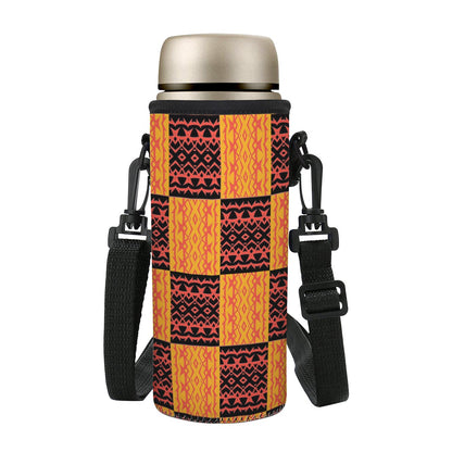 Black and Orange Tribal Design - Small Water Bottle Carrier Bag