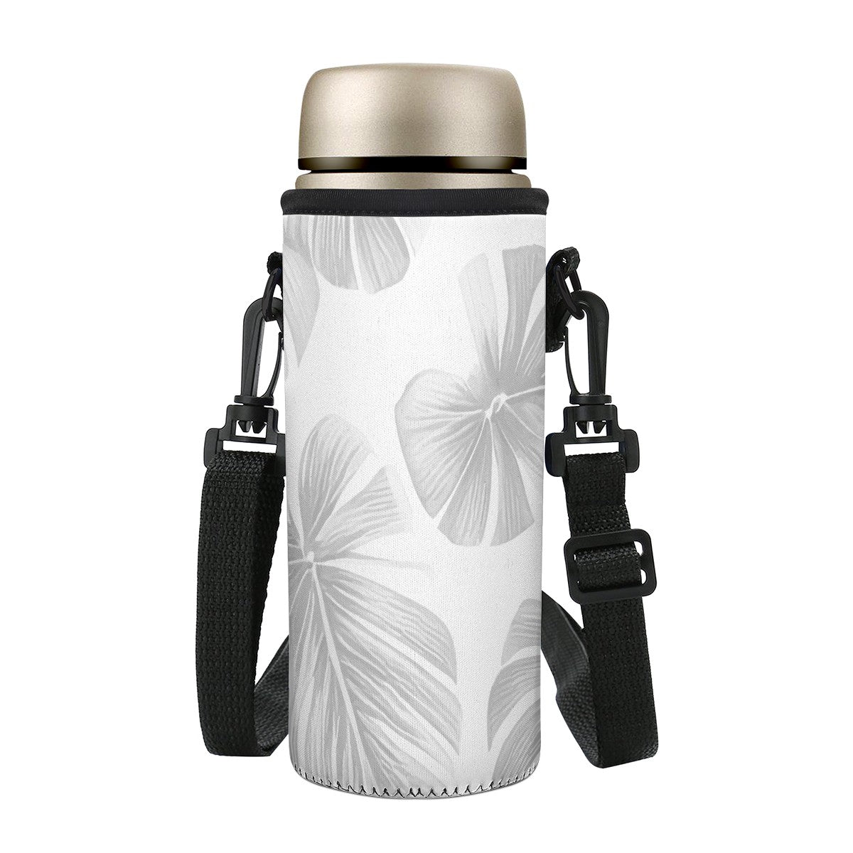 White Monstera S Water Bottle Carrier Bag