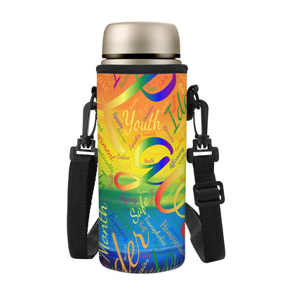 LGBTQ Word Cloud S Water Bottle Carrier Bag