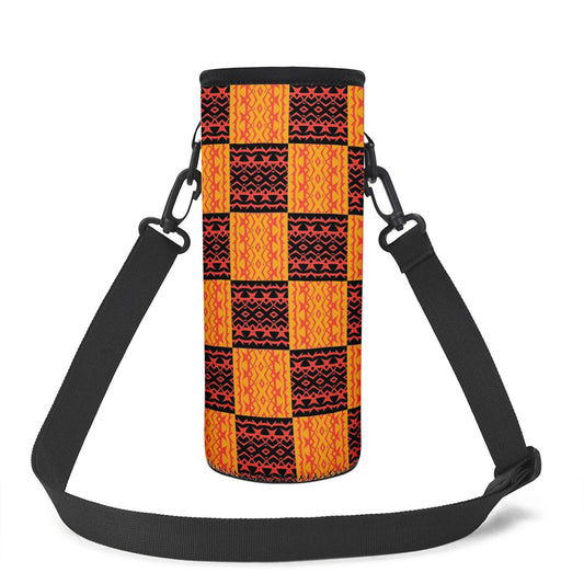 Black and Orange Tribal Design - Large Water Bottle Carrier Bag