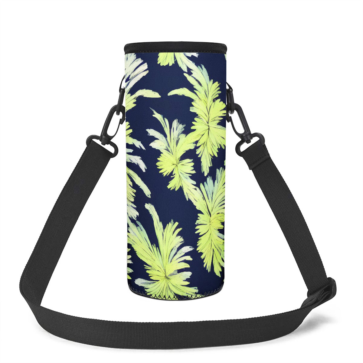 Puakenikeni - Lime Green and Black Large Water Bottle Carrier Bag