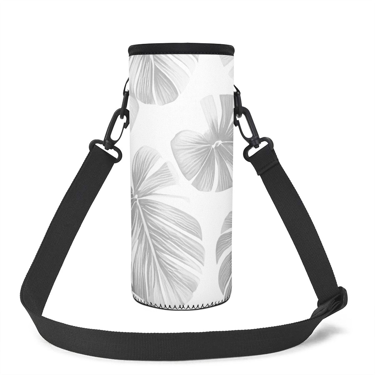 White Monstera L Water Bottle Carrier Bag