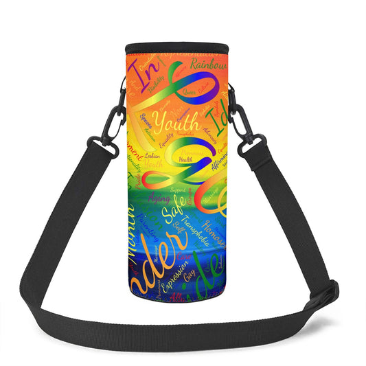 LGBTQ Word Cloud L Water Bottle Carrier Bag