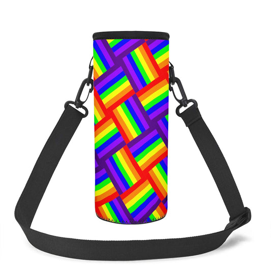 Rainbow Weave L Water Bottle Carrier Bag