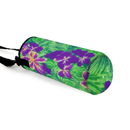 Blue Flag Iris on Green Large Water Bottle Carrier Bag