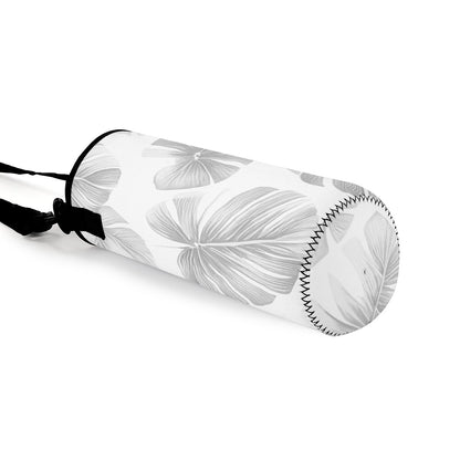 White Monstera L Water Bottle Carrier Bag