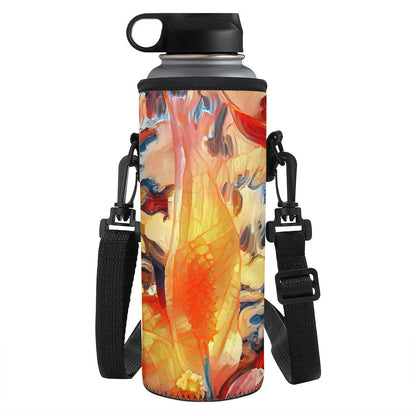 Golden Peace Lily Large Water Bottle Carrier Bag