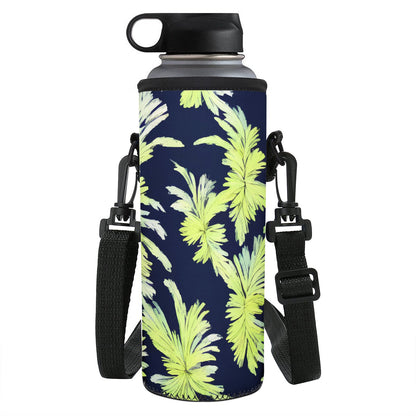 Puakenikeni - Lime Green and Black Large Water Bottle Carrier Bag