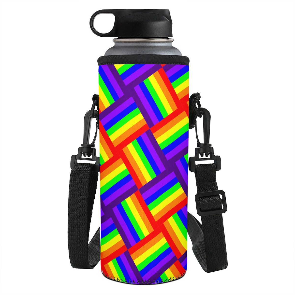 Rainbow Weave L Water Bottle Carrier Bag