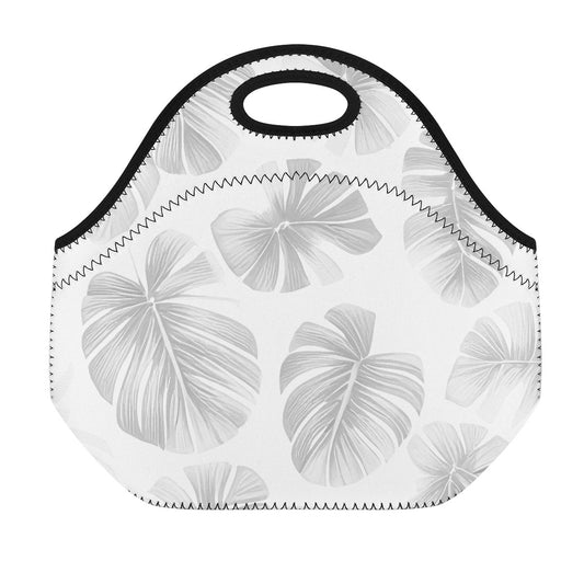 White Monstera Neoprene Lunch Bags