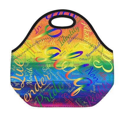 LGBTQ Word Cloud Neoprene Lunch Bags