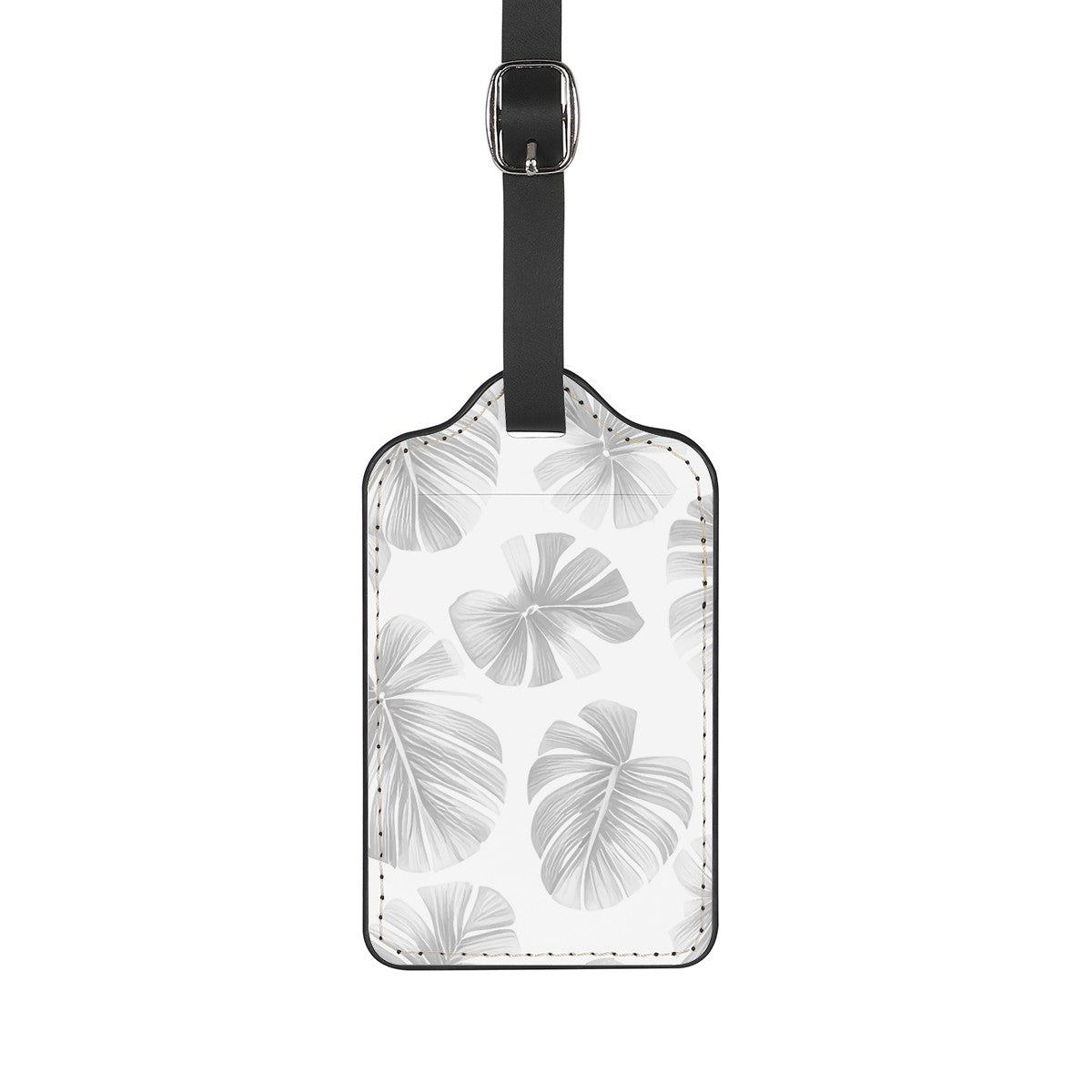 White Monstera Luggage Tags