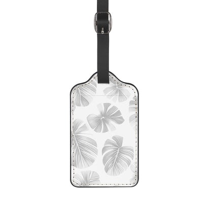White Monstera Luggage Tags