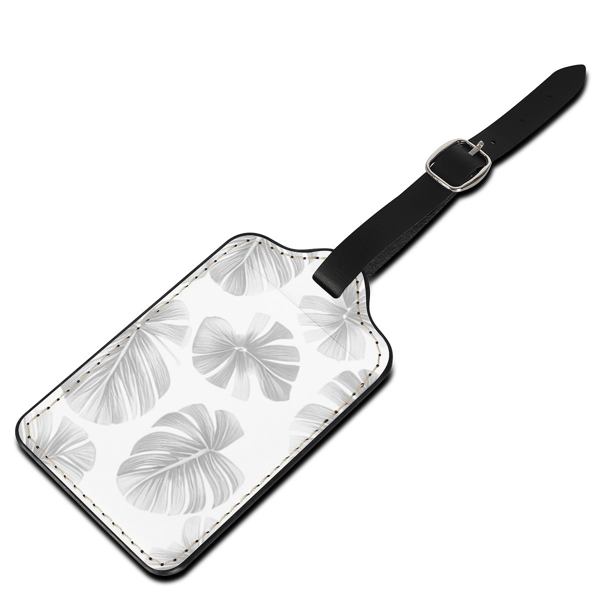 White Monstera Luggage Tags