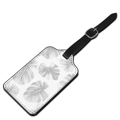 White Monstera Luggage Tags